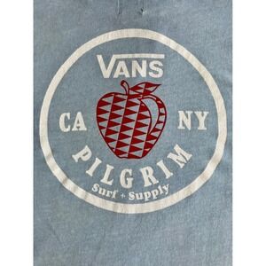 Vans X Pilgrim Surf Supply Collab LS Tee Men's Small Light Blue Apple Graphic